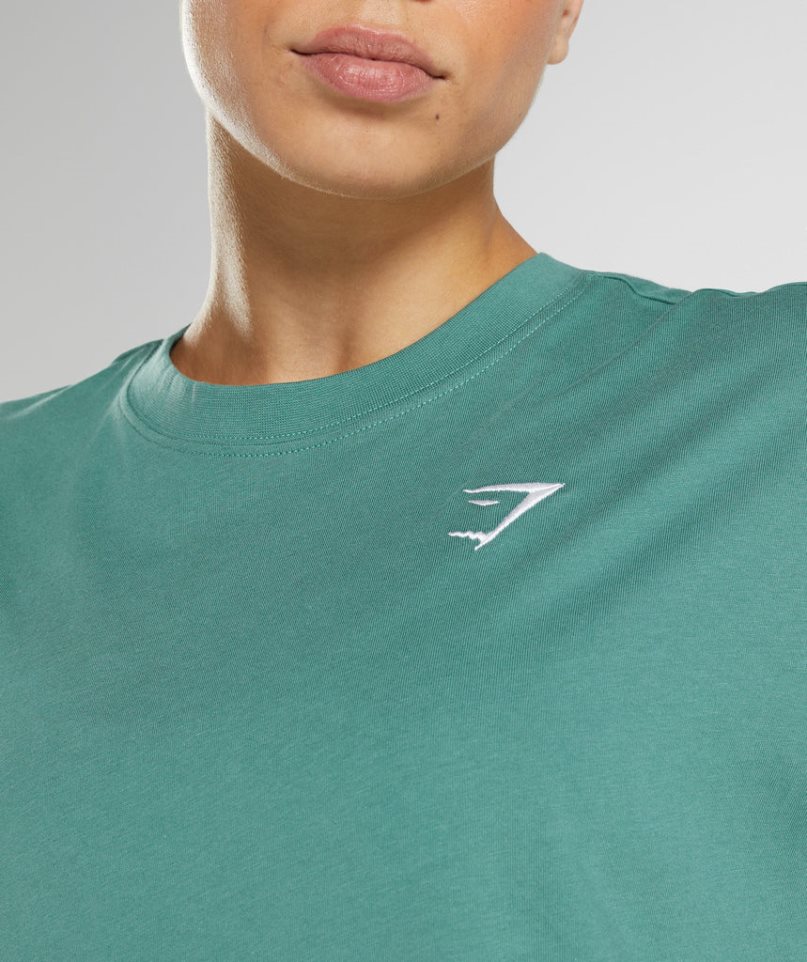 Women's Gymshark Training Oversized T-Shirts Green | NZ 5OCHEU